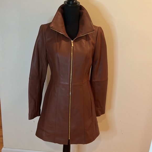Anne Klein Leather Coat - Picture 2 of 10